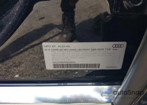 2015 Audi A8 L 3.0T из США, поврежденный, VIN WAU3GAFD6FN008993